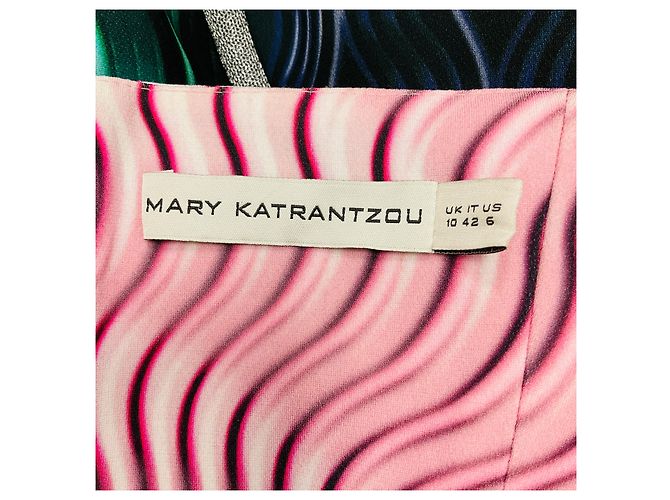 Abito mini halter stampato multicolore rosa / verde di Mary Katrantzou - vista 4