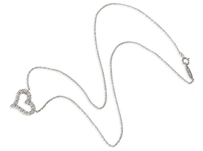 Pendente a forma di cuore in diamante e platino Tiffany & Co. - vista 3