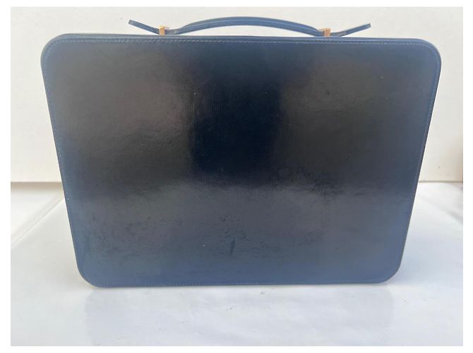 Hermès Beauty case in pelle bordeaux Nero - vista 10
