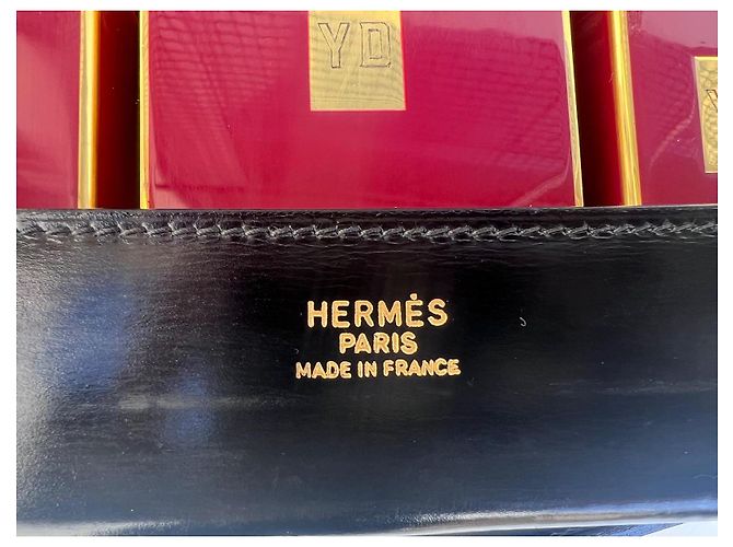 Hermès Beauty case in pelle bordeaux Nero - vista 2
