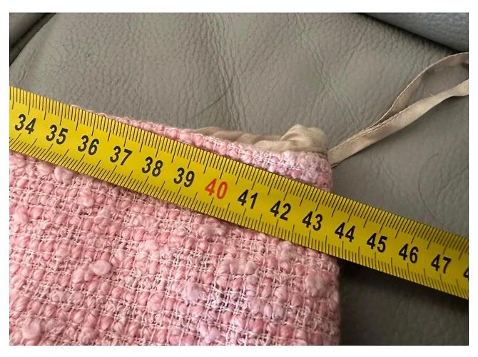 Falda de tweed Chanel rosa Barbie Beige - vista 10