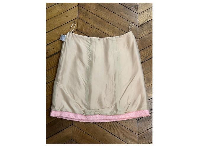 Falda de tweed Chanel rosa Barbie Beige - vista 5