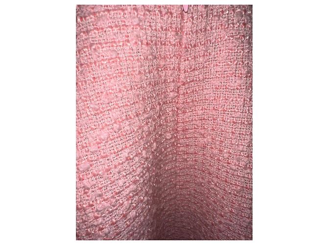 Falda de tweed Chanel rosa Barbie Beige - vista 9