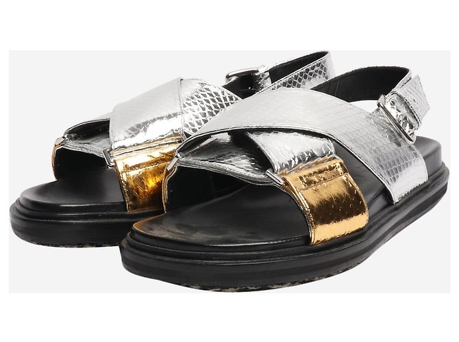 Marni Sandali con cinturini incrociati argento metallizzato - taglia EU 40 - vista 2