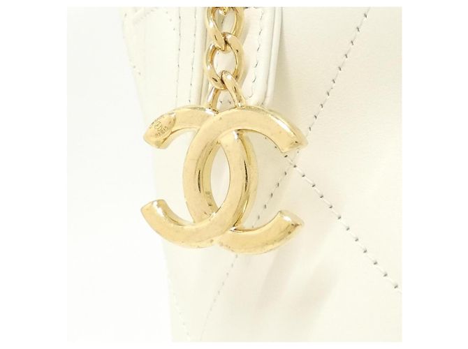 Timeless Borsa Boston in pelle di vitello Chanel Bianco Gold hardware - vista 4