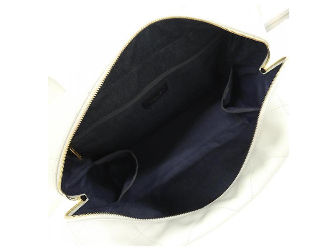 Timeless Borsa Boston in pelle di vitello Chanel Bianco Gold hardware - vista 9