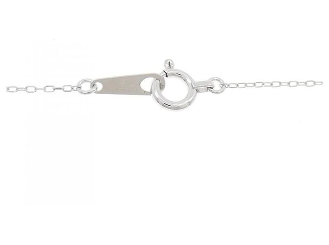 Autre Marque Collana in oro bianco K10 con topazio bianco e diamante Argento - vista 5