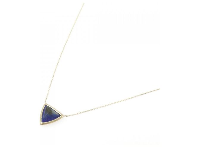 Autre Marque Collana agete in oro giallo K10 con labradorite e lapis lazzuli D'oro - vista 2