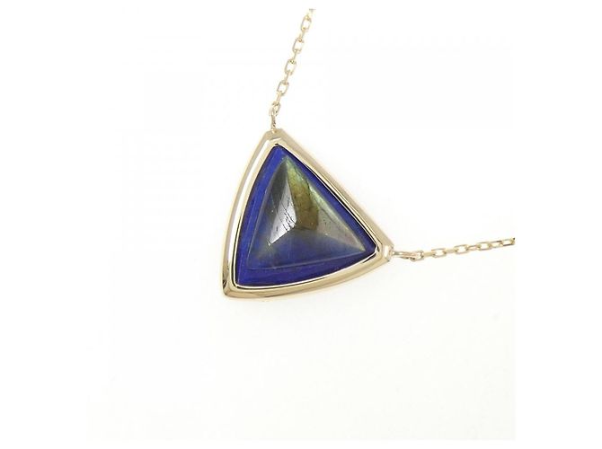 Autre Marque Collana agete in oro giallo K10 con labradorite e lapis lazzuli D'oro - vista 3