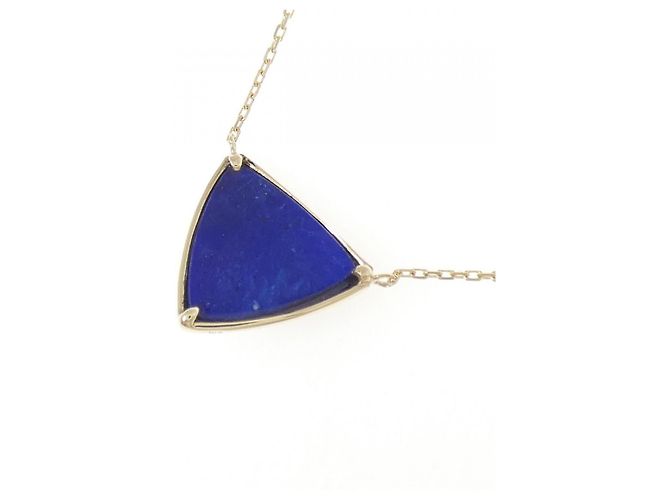 Autre Marque Collana agete in oro giallo K10 con labradorite e lapis lazzuli D'oro - vista 4