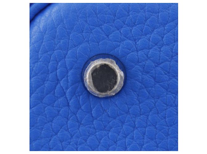 Borsa Hermès Picotin Lock in taurillon Clémence Blu - vista 12
