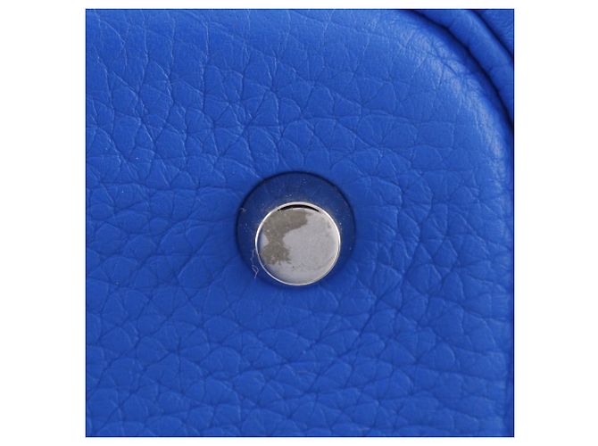Borsa Hermès Picotin Lock in taurillon Clémence Blu - vista 13