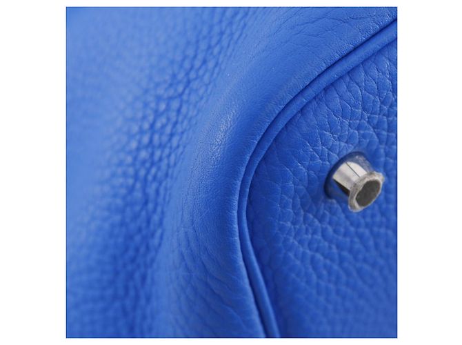 Borsa Hermès Picotin Lock in taurillon Clémence Blu - vista 6