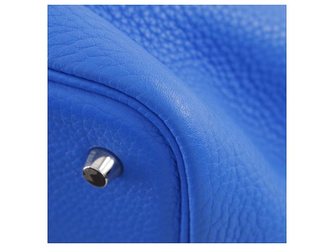 Borsa Hermès Picotin Lock in taurillon Clémence Blu - vista 7