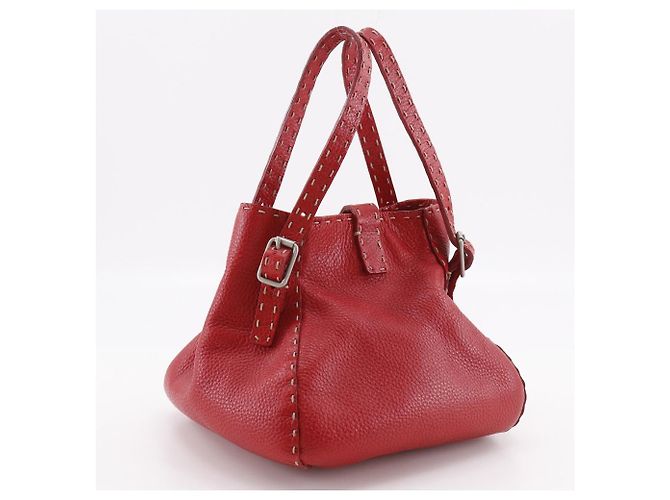 Fendi Selleria Lederhandtasche Rot - Ansicht 3