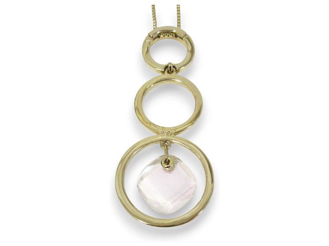 Colar Pendente de Anel Swarovski Dourado - vista 3