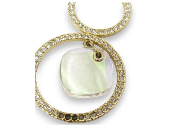 Colar Pendente de Anel Swarovski Dourado - vista 5
