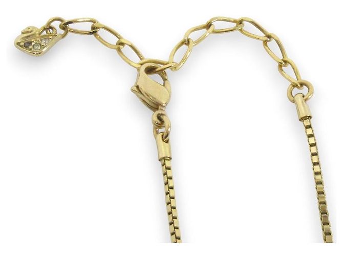 Colar Pendente de Anel Swarovski Dourado - vista 6