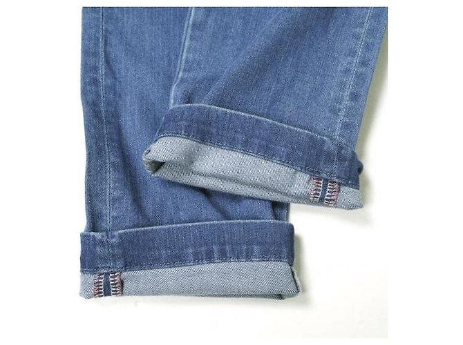 Autre Marque Pantalon en denim stretch en coton tapered Bleu Bleu Marine - vue 8