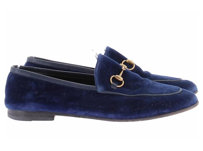 Gucci Mocassini blu in velluto - vista 2