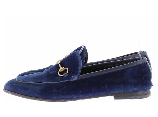 Gucci Mocassini blu in velluto - vista 3