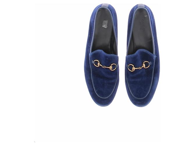 Gucci Mocassini blu in velluto - vista 6