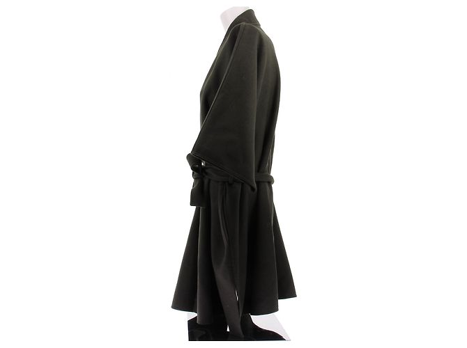 Dior Giacca in lana kaki a maniche corte Cachi - vista 4