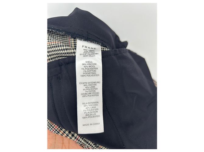 Frame Denim Calça com estampa de pied de poule Preto - vista 4