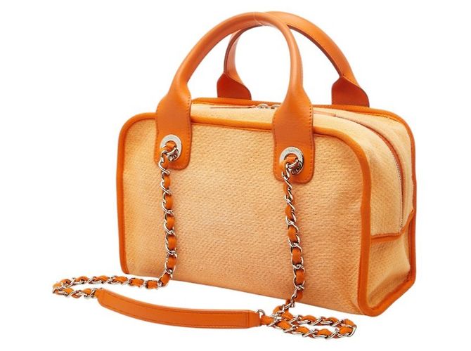 Borsa Bowling Coco Mark di Chanel Arancione - vista 2
