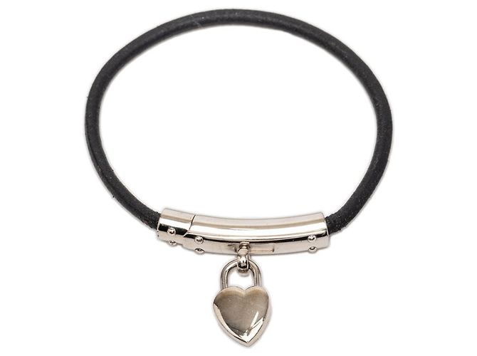Pulsera de candado en forma de corazón Viviride de Hermès Negro Plata - vista 2