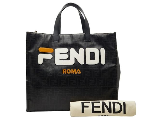 Fendi Mania Zucca x Fila Collaboration Tragetasche Schwarz - Ansicht 13