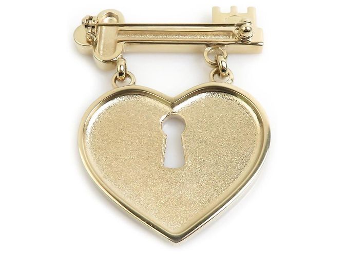 Spilla Cuore con Lucchetto e Chiave Chanel Rosa D'oro - vista 6