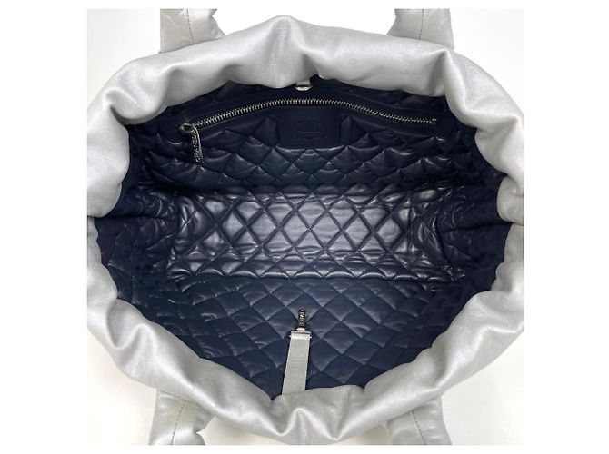 Borsa tote Chanel Coco Cocoon in argento - vista 7
