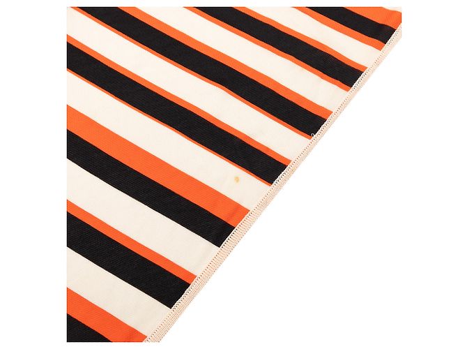 Foulard in seta Hermès Arancione Triangolare H Au Galop Rosso - vista 6