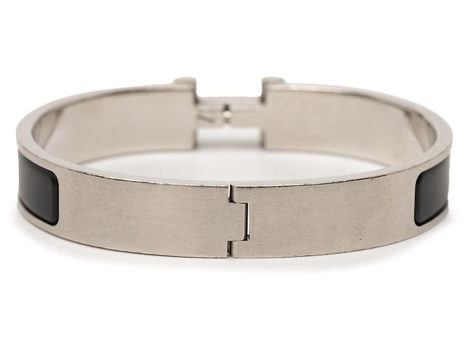 Bracciale PM Clic H in smalto nero stretto Hermès - vista 3