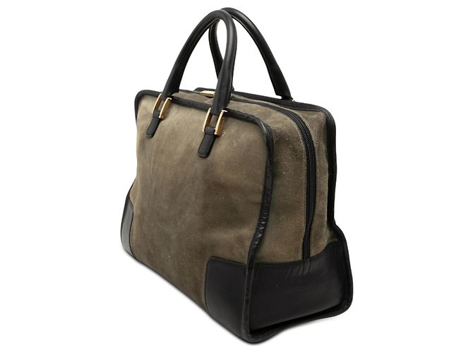 LOEWE Amazona 32 in suede verde Verde oliva - vista 2