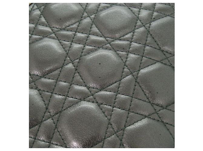 Dior Grigio Piccola Cannage in Agnello Metallico My ABCDior Lady Dior Marrone - vista 12