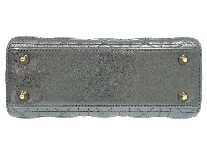 Dior Grigio Piccola Cannage in Agnello Metallico My ABCDior Lady Dior Marrone - vista 3