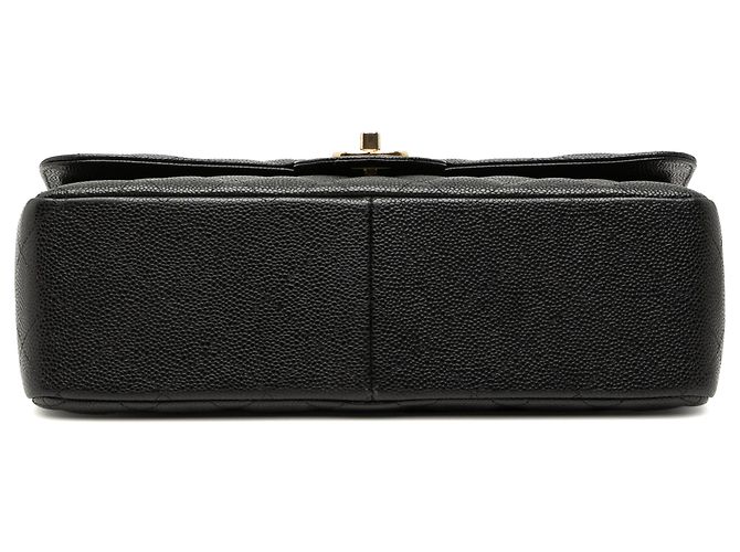 Chanel Nero Jumbo Classico Caviar Doppio Flap - vista 3