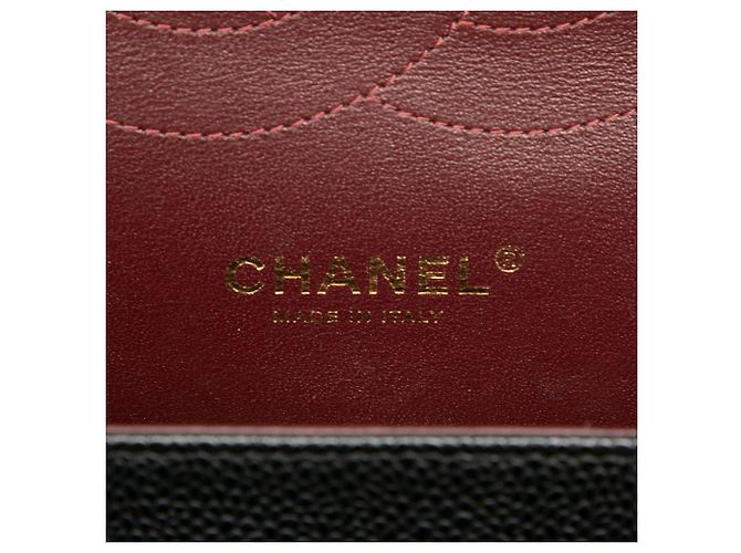 Chanel Nero Jumbo Classico Caviar Doppio Flap - vista 5