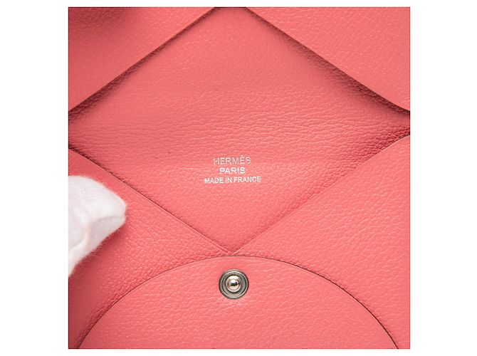 Tarjetero Calvi en cabra Mysore rosa de Hermès - vista 4