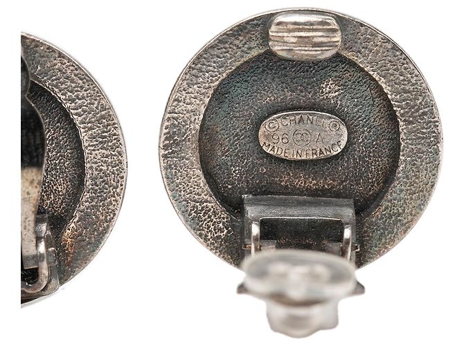 Orecchini a clip in ottone placcato argento Chanel - vista 3