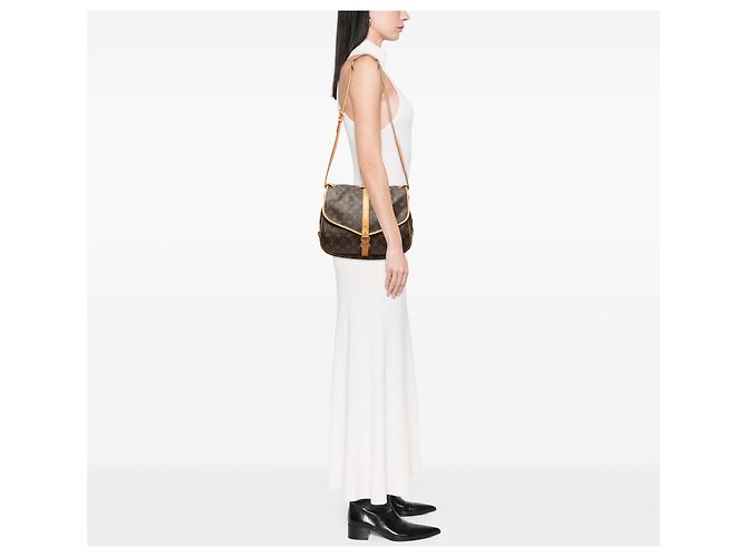 Louis Vuitton Saumur 35 Monogramma Marrone - vista 7