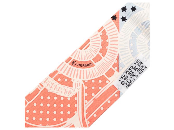 Bufanda de seda Twilly Eperon d'Or naranja de Hermès Melocotón - vista 3