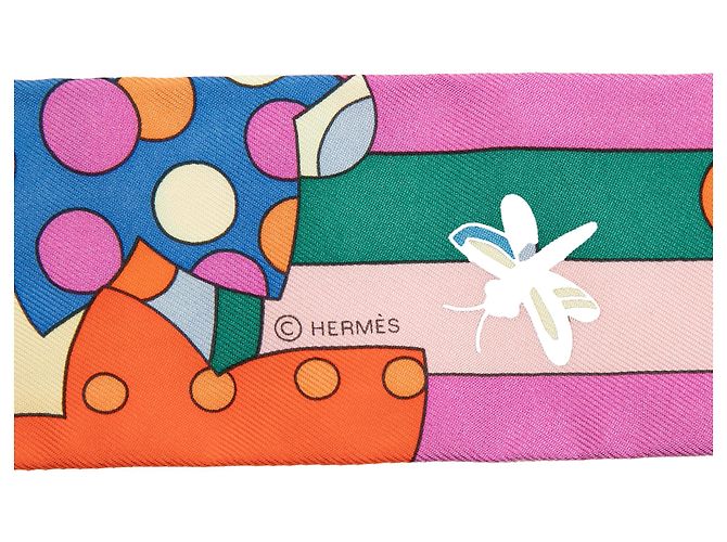 Foulard in seta Twilly Les Murmures De La Foresta Hermès Rosa - vista 5