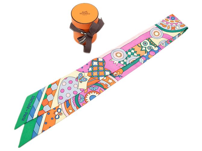 Foulard in seta Twilly Les Murmures De La Foresta Hermès Rosa - vista 6