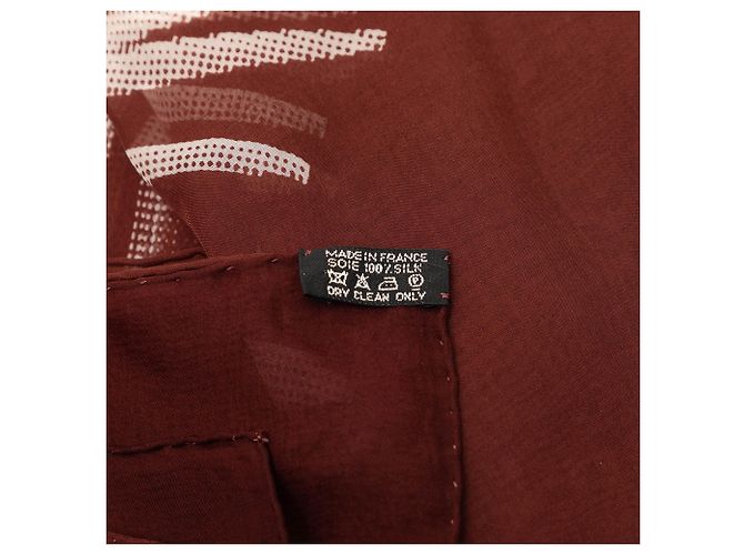 Sciarpa in mussola di seta rossa Dahlia Hermès 140 Rosso Bordò - vista 5