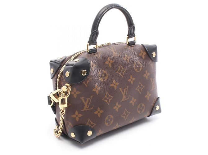Handtasche Petite Malle Souple Louis Vuitton Braun Schwarz Monogramm - Ansicht 2