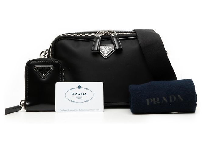 Bolsa de ombro RE-Nylon com logo triangular Prada Preto - vista 6