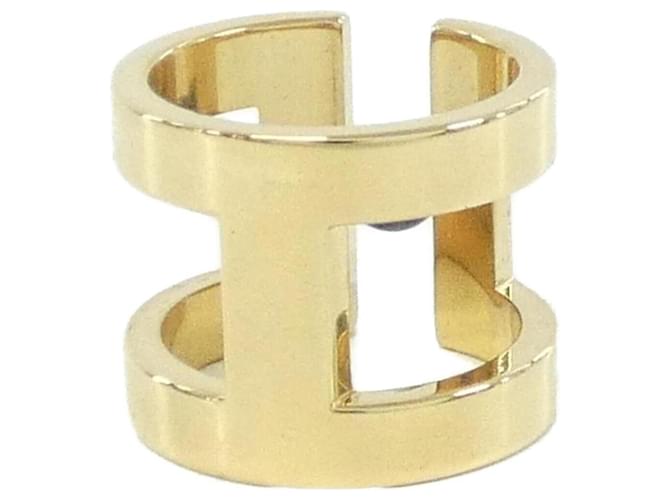 Ring Sciarpa Muffler Anello H Perle di Hermès Blu D'oro - vista 2
